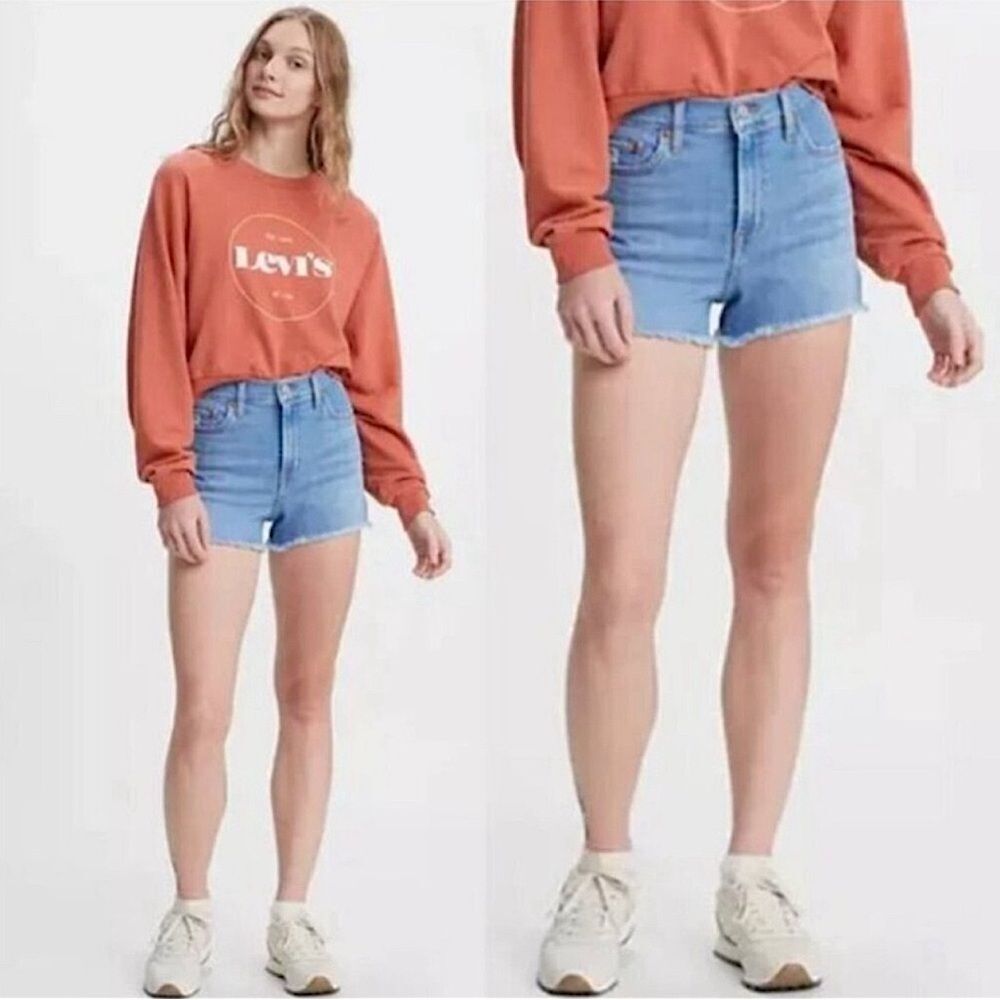 Levi's Jean Shorts Light Wash High Rise Denim Shorts Size 26